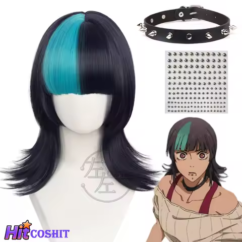 Kirara Hoshi Cosplay Wig And Collar Lip Nail Women Adults Anime Movie JJK Halloween Shorts Hair Mang