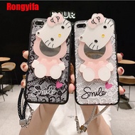 Vivo Y17 Y15 Y12 Y95 Y91 Y91C V7+ V7 V5s V5 Lite Y55 Y53 Y51 X20 Plus V3 Max Case Hello Kitty Mirror Lace Luxury Cover