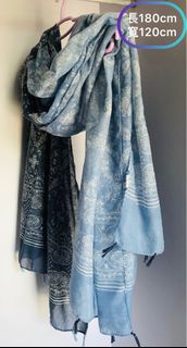 🧣Coach scarf 女裝  外套及戶外服裝 Japanese Scarf  圍巾 長圍巾 薄披肩 藍色 海軍藍  浪漫堅定  溫柔冷靜👌🏻👍🏻