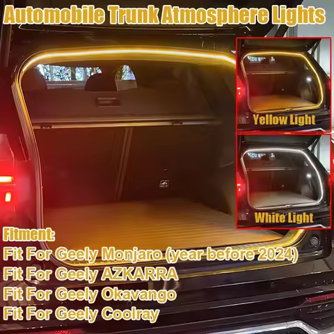 SUV Car Trunk Interior LED Light Bar Strips Ambient Lamp White/Yellow Light Fit For Geely Monjaro/ A