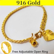Bracelet Men 916 Pure Gold Bracelet for Women Korean Style Buy 1 Take 1 Adjustable Open Ring Bracelet Wedding Jewelry