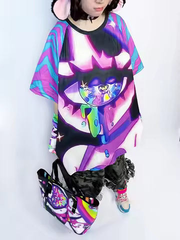 Adult and Children Visual Impact Sweet-cool Style Harajuku Style Y2K Cyberpunk Style Large Pattern 3