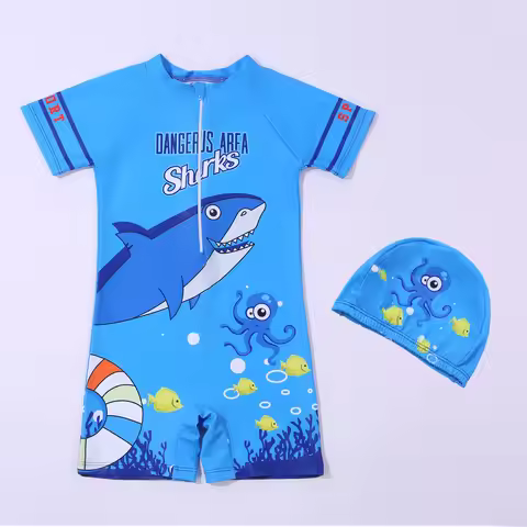 Boys Girls Swimsuit for Kids Toddler 2 to 3 4 5 6 7 8 10 Years Cute Shark Children's Swimwear Suit T