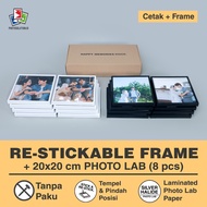 8 pcs 20x20 Printed Photo Frames - Stickable Frame