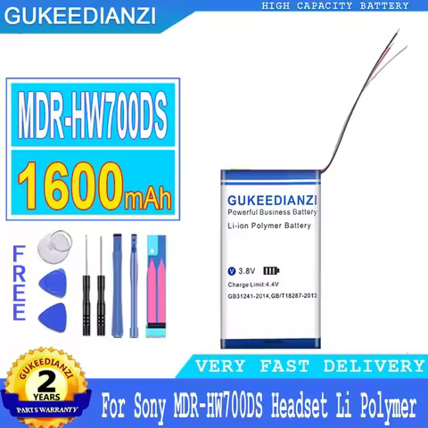 1600mAh GUKEEDIANZI Battery For Sony MDR-HW700DS Headset Li Polymer Big Power Bateria