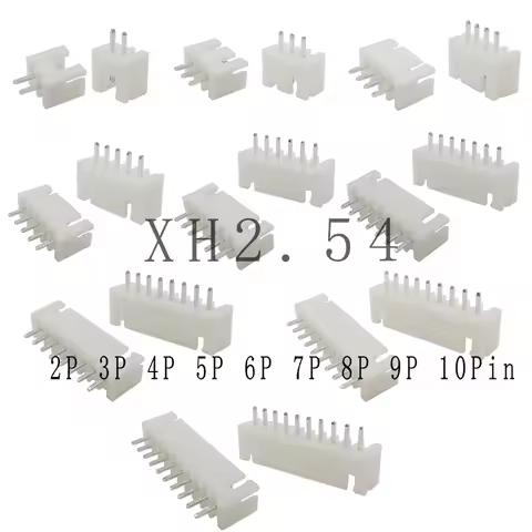 50Pcs XH 2.54 2.54mm Pitch Pin Header Housing Connector JST XH2.54 2P 3P 4P 5P 6P 7P 8P 9P 10 Pin Ma