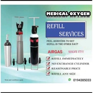 AIRGAS Medical Oxygen Compress full set with Cylinder steel 10L, Trolley, BS3 regulator and Nasal ca