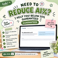 AI Humanize Service | Reduce AI below 20% | University Assignment Essay Report Editing | Express 2-4