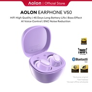 Aolon V50 TWS Earphones Bluetooth 5.3 Wireless Bluetooth Earphone Smart Touch Control Noise Cancelli