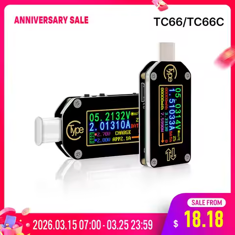 RD TC66/TC66C Type-C PD trigger USB-C Voltmeter ammeter voltage 2 way current meter multimeter PD ch