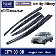 honda city 03-08 car mugen door visor air press sun window rain visor accessories 2003 2004 2005 200