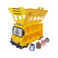 Toys, [School Bus Carrier + 4 Die-Cast Metal Toy Cars/Poli, Roy, Amber, Helly] Vehicle Storage Trans