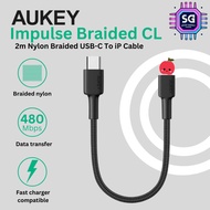 Aukey Braided CL 2M Nylon Braided USB-C To IP Cable
