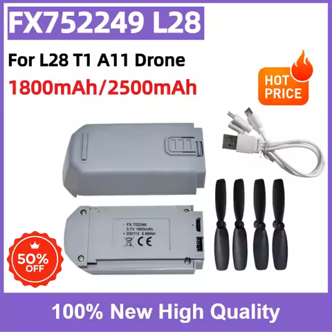 FX752249 3.7V Drone Battery 1800mAh 2500mAh Rechargeable Lithium Battery Spare Parts for L28 T1 A11 