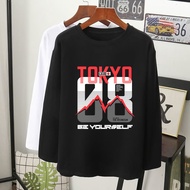  TOKYO 08 grafik tees OOTD T-shirt lengan panjang MUSLIMAH VIRAL perempuan lelaki wanita long sleeve women