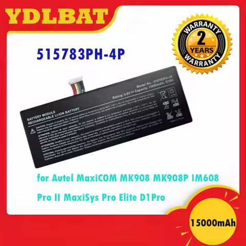 100% Reliable YDLBAT 15000mAh 515783PH-4P Battery for Autel MaxiCOM MK908 MK908P IM608 Pro II MaxiSy