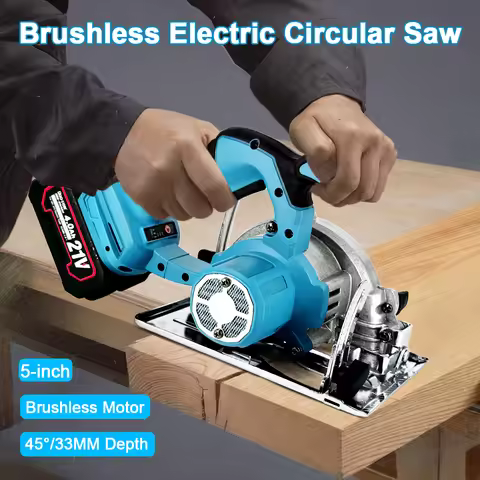 5 Inch Brushless Electric Circular Saw 125MM Cordless Woodworking Cut Saw Multifunctional Saw For Ma