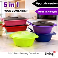 Food Saver Container 5 IN 1 SET Buffet Serving Tray Set with Ladle Microwave-Safe Bekas Makanan Kuih