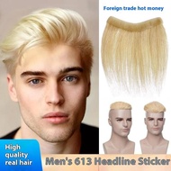 613# 100% Human Hair Men's Toupee Fashion And Handsome Style Hair Piece Breathable Net Hair Replacem