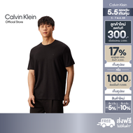 CALVIN KLEIN เสื้อยืดคอกลมแขนสั้นผู้ชาย Luxury Cotton T-shirt ทรง Relaxed รุ่น 4LB275G UB1 - สีดำ