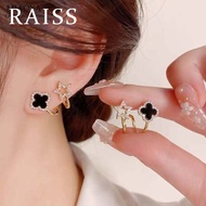 Zircon Four-Leaf Clover Star Studs Earrings For Women S925 Silver Needle INS Fashion Earring