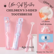 [Bundle of 2 & 4] Children's 3-Sided Toothbrush | Ultra-Soft Bristles | Ages 3-12 | Premium Toothbru