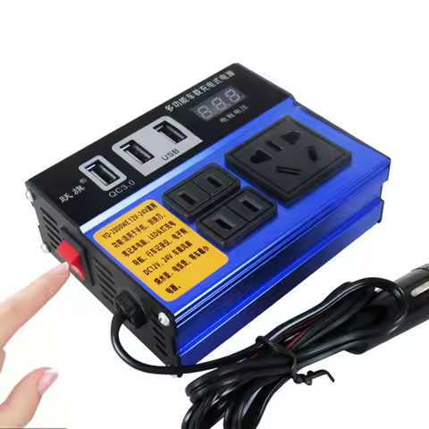Car Inverter Car Power Inverter 4 Ports Black Car Car Vehicle Power Inverter Converter Trip Parts 1p