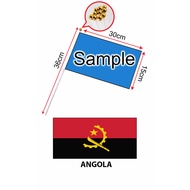 Angola Hand Flag With Stick (15x30cm)/ Bendera Tangan Dunia Angola (15x30cm)