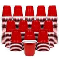 GoPong 2 oz Plastic Shot Cups - Pack of 200 Mini 2oz Party Cups, Red