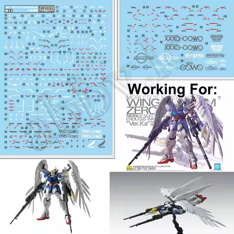 for MG 1/100 Wing Zero EW ver ka XXXG-00W0 D.L Model Master Water Slide pre-Cut Caution Warning Deta
