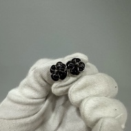 Chanel 黑色山茶花耳環