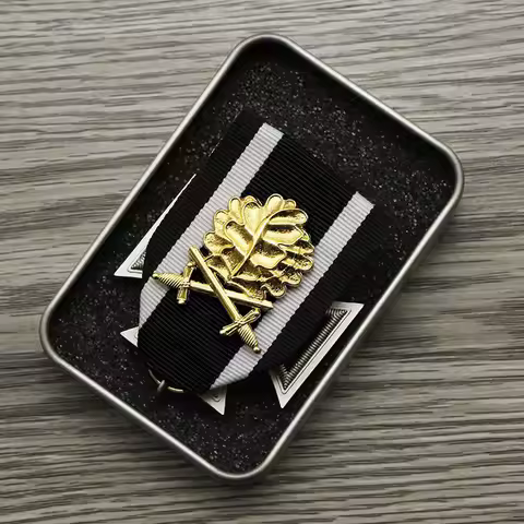 1914 Version Prussia Germany Iron Cross 43mm White Black Ribbon Badge Knight Oak Leaf Medal Commemor