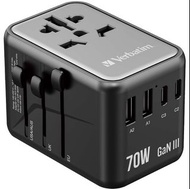 Verbatim 5 Port PD 3.0 70W GAN III Travel Adaptor Black - 32124