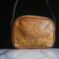 【老時光 OLD-TIME】早期二手包義大利Alviero Martini地圖肩背包