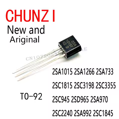 100pcs New and Original A1015 TO-92 2SA1015 2SA1266 2SA733 2SC1815 2SC3198 2SC3355 2SC945 2SD965 2SA
