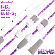 Sougayilang Fishing Rod Carbon Fiber 2 Sections Spinning/Casting Rod Max Drag 16LB (1.68M-1.8M)