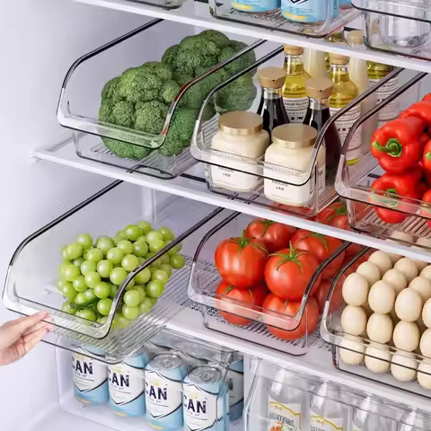 Clear Fridge Organizer, Refrigerator Organizer Bins ,Fridge Organizers and Storage Containers for Fr
