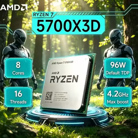 AMD Ryzen 7 5700X3D R7 5700X3D 105W TDP 8 Core 16 Thread 3D VCache AM4 DDR4 Desktop CPU for AM4 Moth