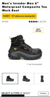 CAT Invader Max 6" 防水複合鞋頭工作靴｜長期回購男靴｜舒適百搭｜順豐到付/智能櫃