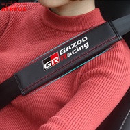2Pcs Toyota GR Universal Car Safety Seat Belt Cover Leather Safety Belts Shoulder Protection For Toyota Vios ncp93 Wish Hilux Yaris Rush Corolla Cross Avanza Innova Veloz Fortuner Alphard Altis Camry bZ4X RAV4 Harrier