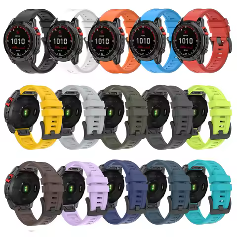 22 26MM Silicone Strap for Garmin Fenix 7 Pro Solar Watch Band Fenix 5 5X 6 6X 7 7X Fenix 8 Epix Tac