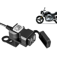 Universal Dual USB Port 12V Waterproof Motorbike Motorcycle Handlebar Charger 5V 1A/2.1A Power Adapt