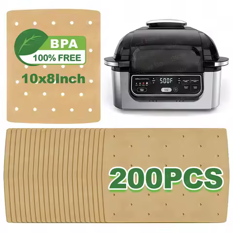Air Fryer Unbleached Disposable Perforated Parchment Paper Liners Baking Mat For Ninja Foodi Grill 5