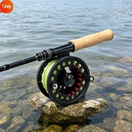SHLY Fly Reel Combo, Large Arbor Aluminum Fly Fishing Reel, Smooth 3/4 5/6 WT Backing Leader WF Floa