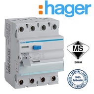 HAGER 40A 63A 4 POLE 300mA 100mA ELCB RCCB