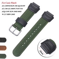 18mm Strap for Casio AE-1200WH/SGW-300/AQ-S810W/F91W Convex Canvas Bracelet for Men Women Sport Watch Band Black Army Green Brown Replacement