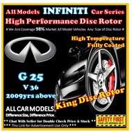 INFINITI G25 V36 Disc Rotor High Performance Drilled or Slotted High Temperature Fully UV Coated