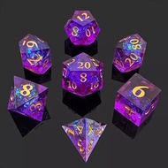 Resin DND Dice Set D&D, Dungeons & Dragons Dice , 7 Piece Polyhedral Roleplaying Dice, Sharp Edge RP