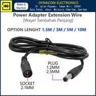 Power Adapter Extension Wire 1.5M / 3M / 5M / 10M Long DC Wire Extension [Wayer Tambahan Adapter]