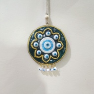 Golden Flower Evil Eye Hanging Charm